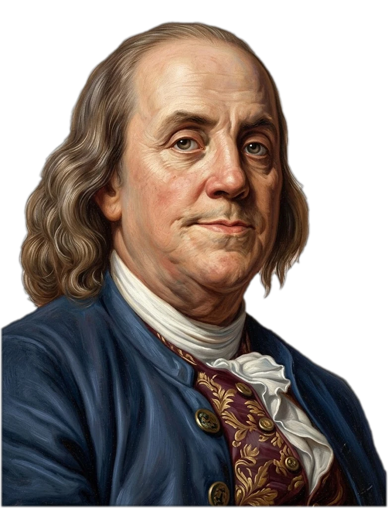 Portrait of Benjamin Franklin, who started the original Junto in 1727